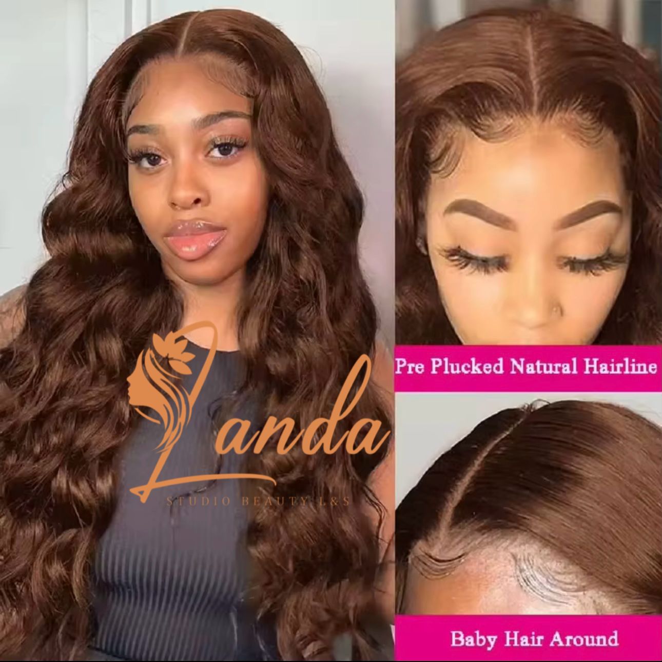 Body wave lace front chocolate