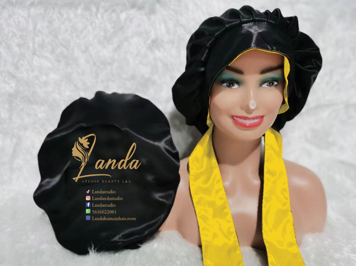 Satin bonnet for sleeping double