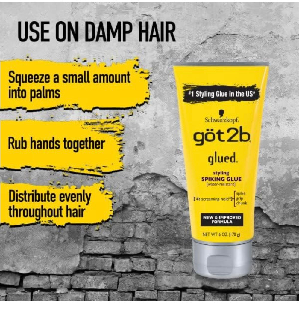 Gob2B Glued Styling Spiking hair Gel2-6oz tubes