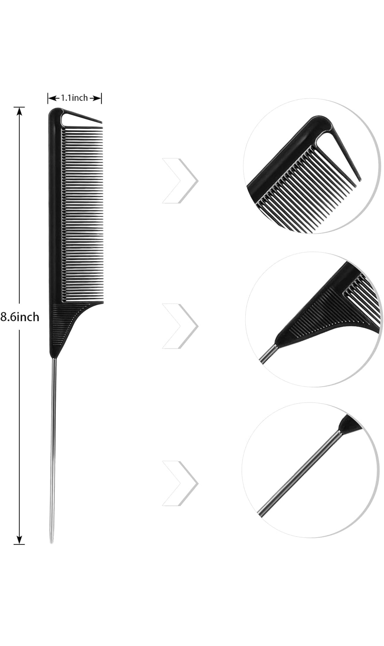 Teasing Styling with long steel pins for women and men parting for all Hair