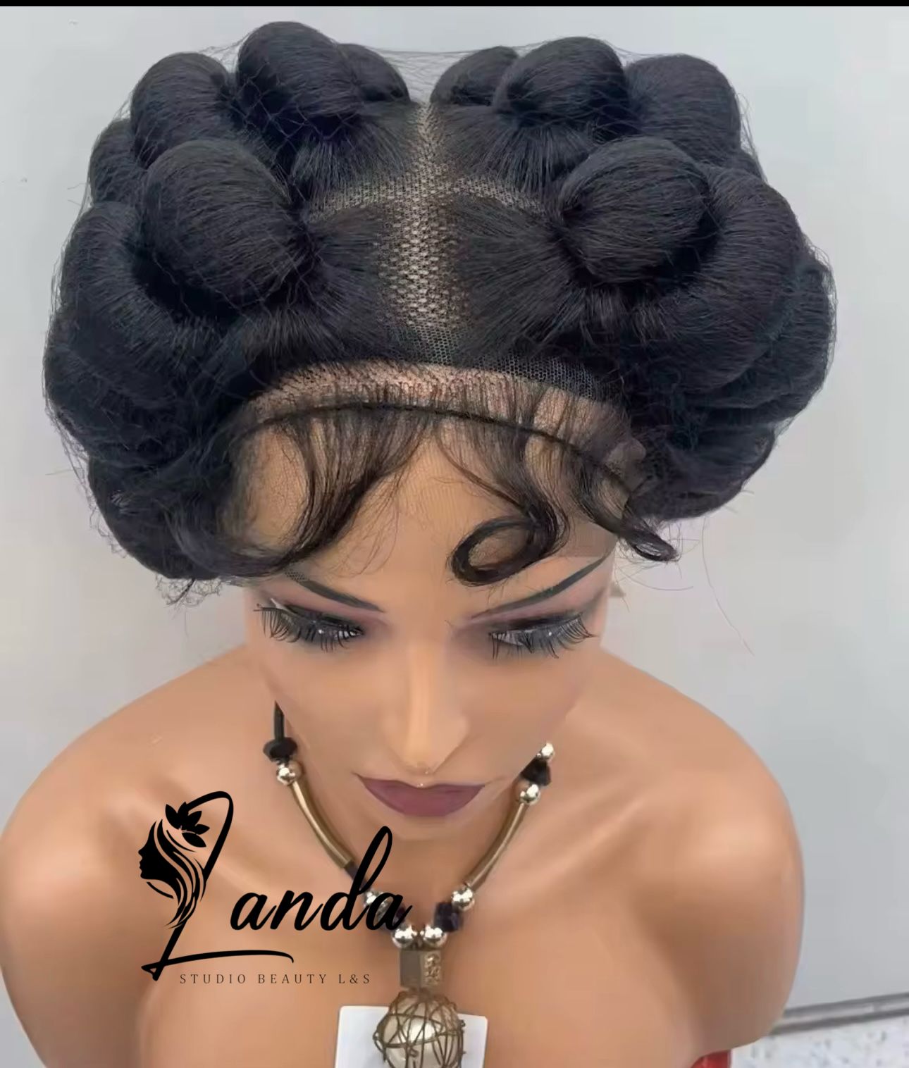 Short braided full lace synthetic
