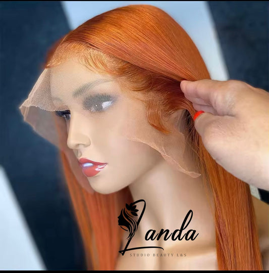 13x4  ginger orange lace front wigs human hair 24" 26"