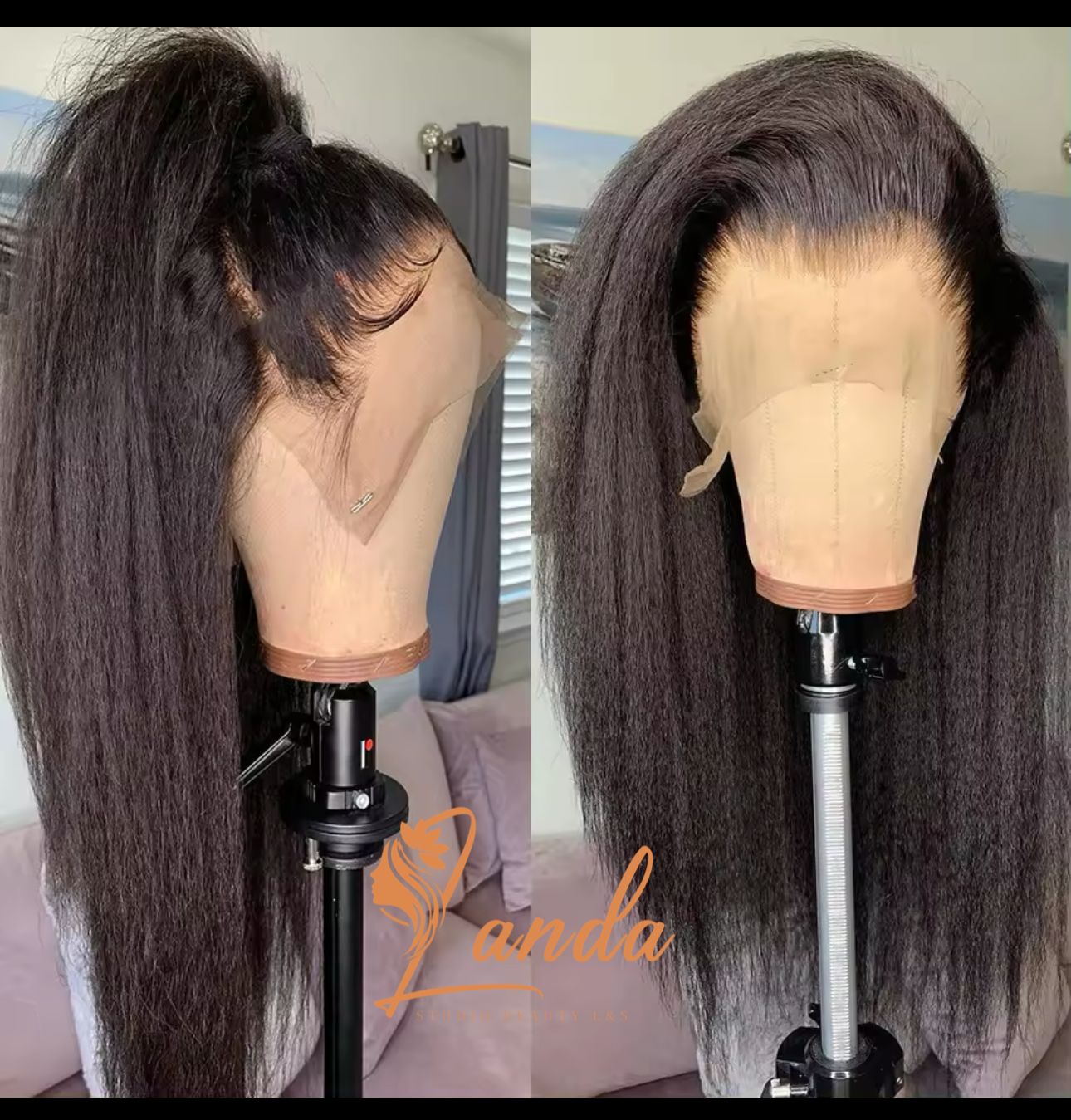 13x4 yaki straight 22"human hair 180% lace full frontal