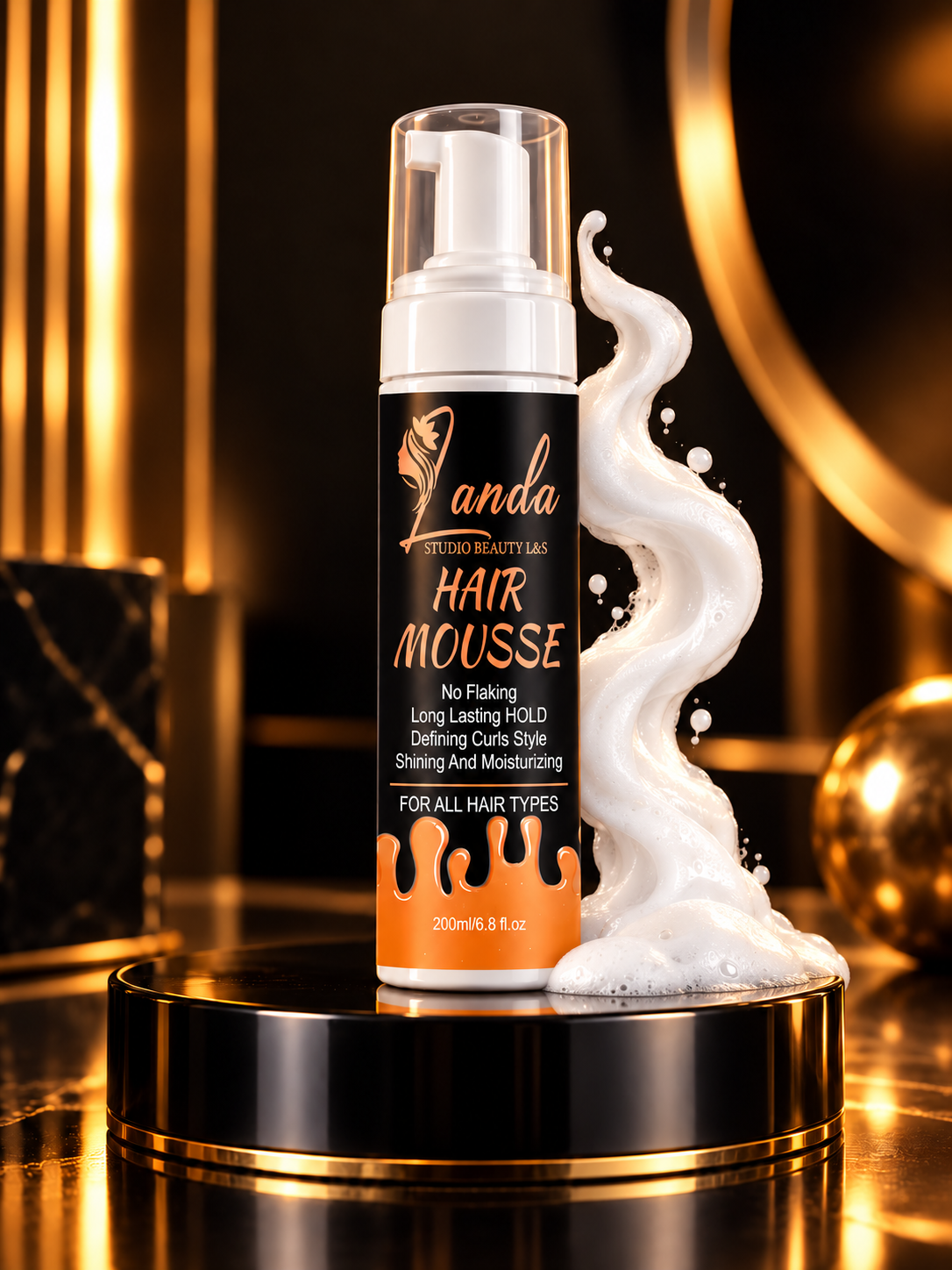 Landa Hair Mousse 150ml for All Hair Types