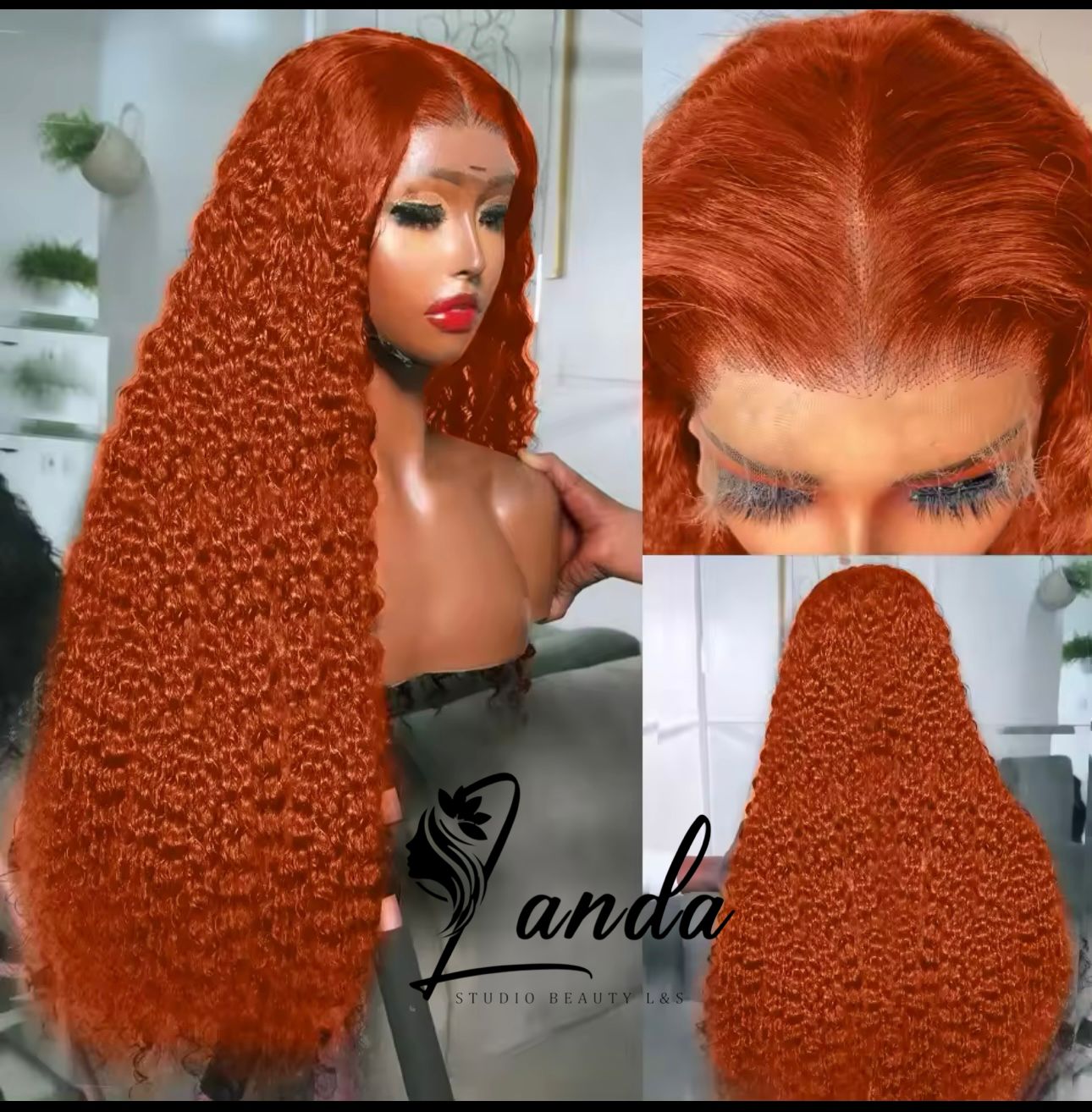 13x4 ginger orange hair 100% human hair