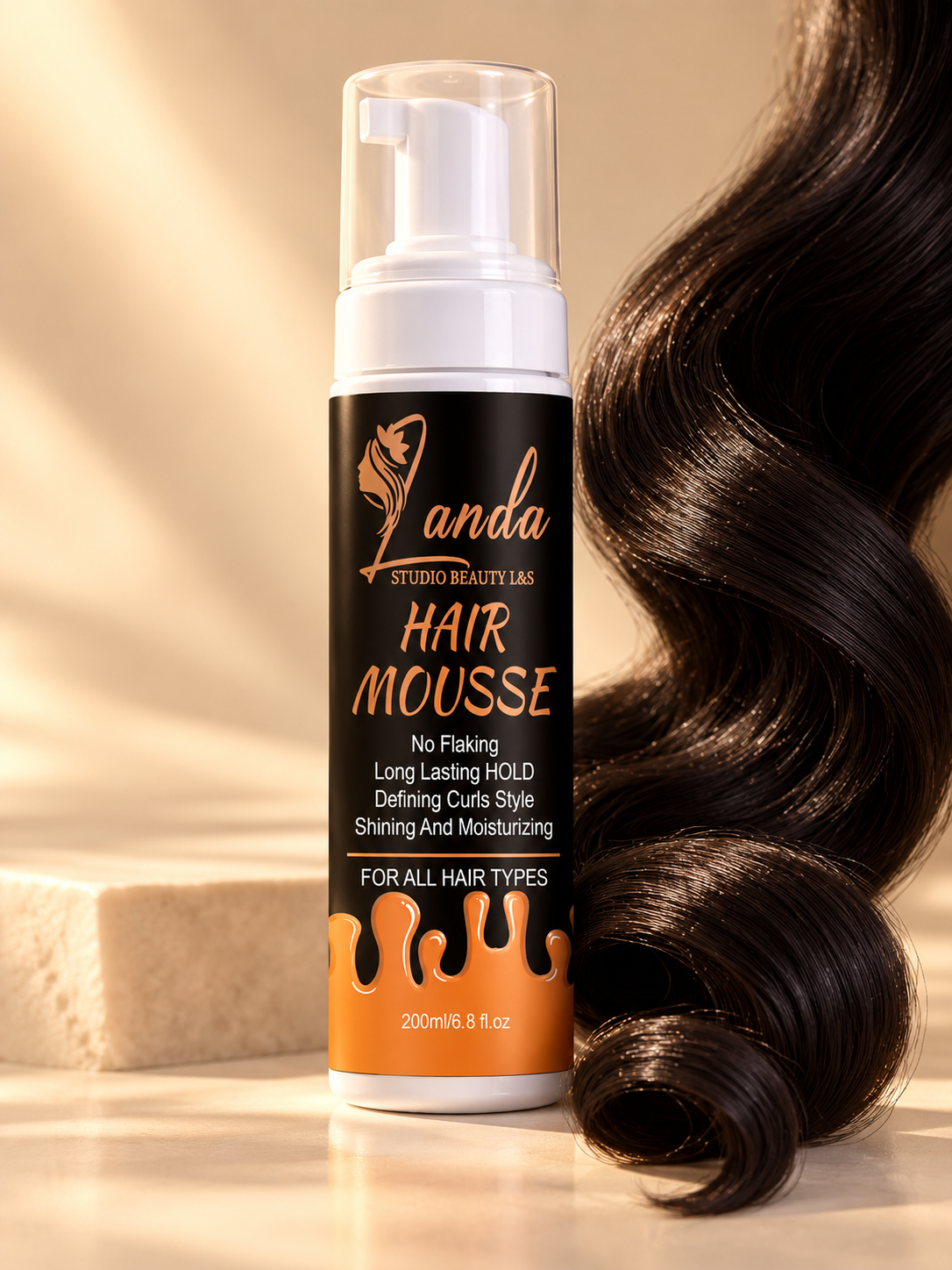 Landa Hair Mousse 150ml for All Hair Types