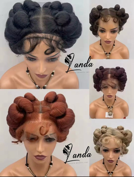 Short braided full lace synthetic