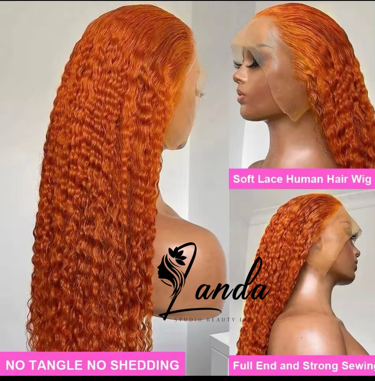 13x4 ginger orange hair 100% human hair