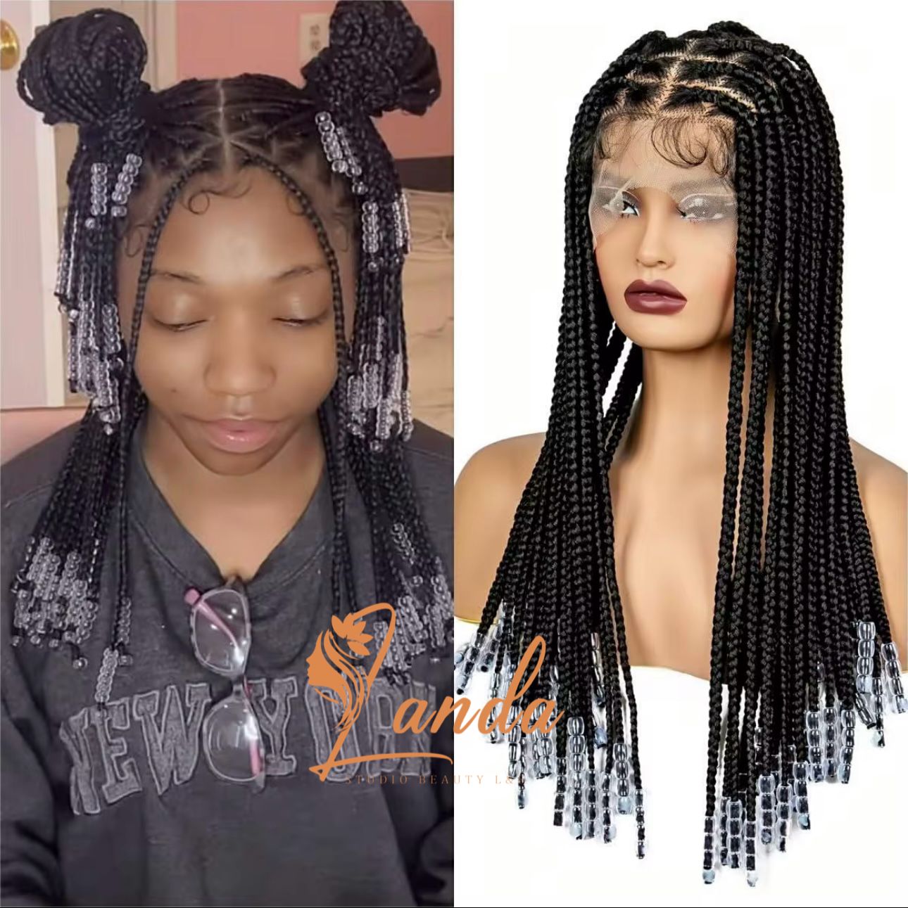 Braided wigs 360 full frontal