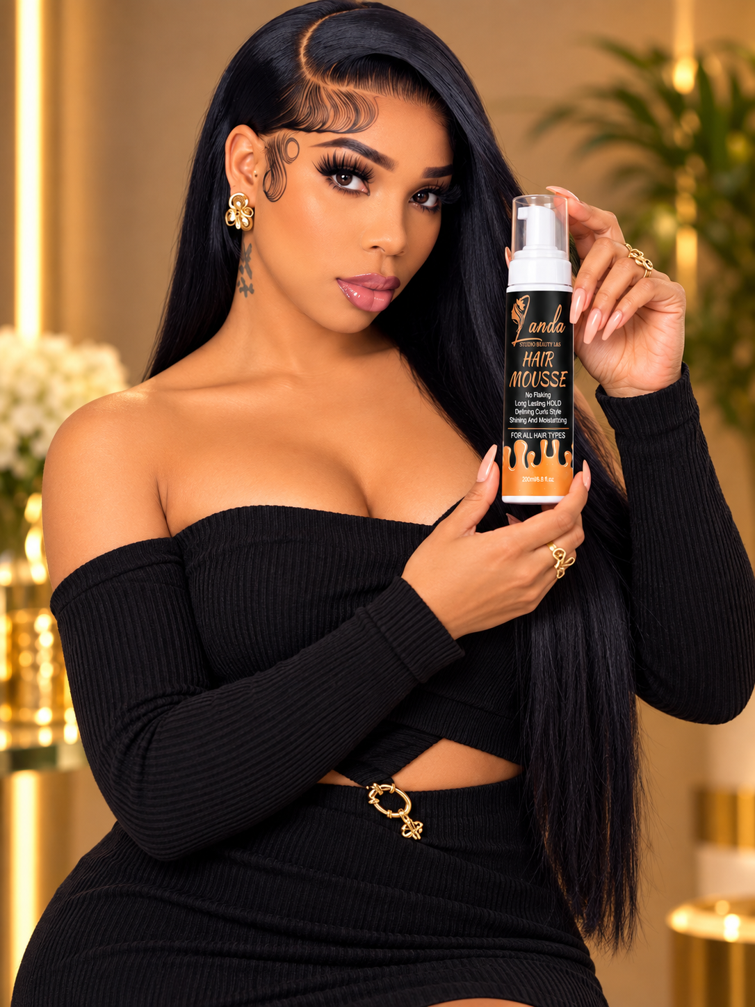 Landa Hair Mousse 150ml for All Hair Types