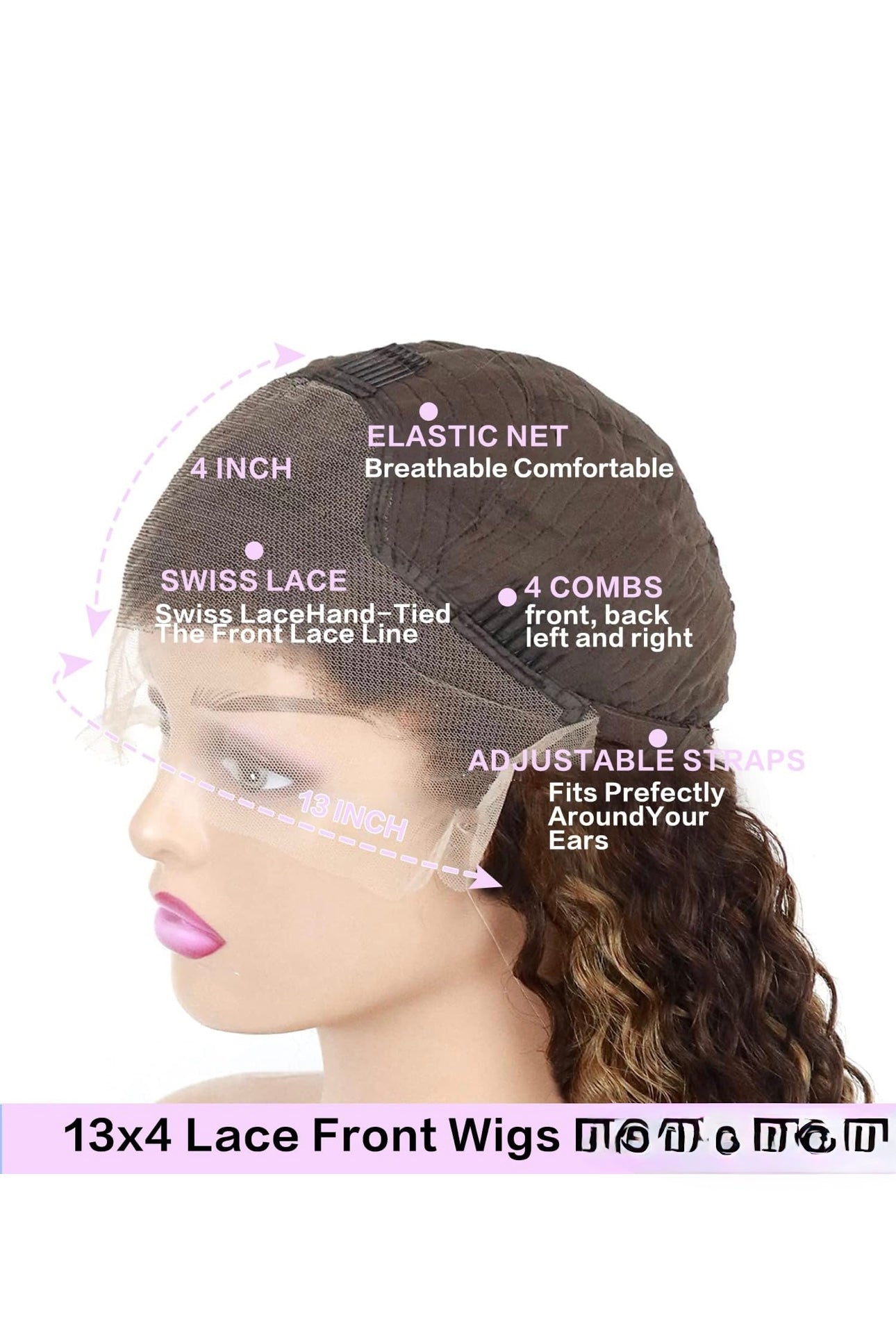 13x4 highlight ombre kinky curly lace frontal 22"