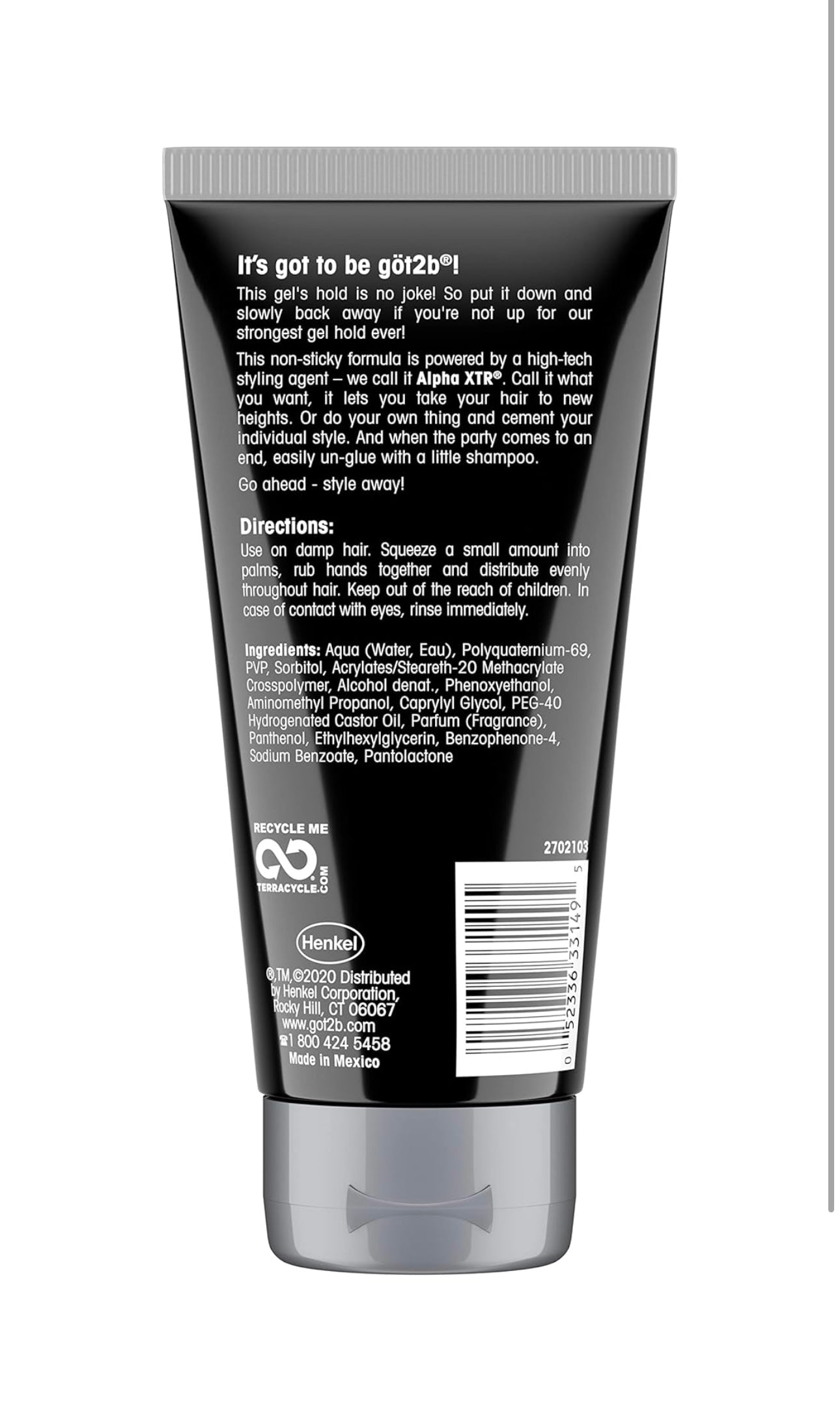 Got2B Ultra Glued invincible styling Gel 2-6oz