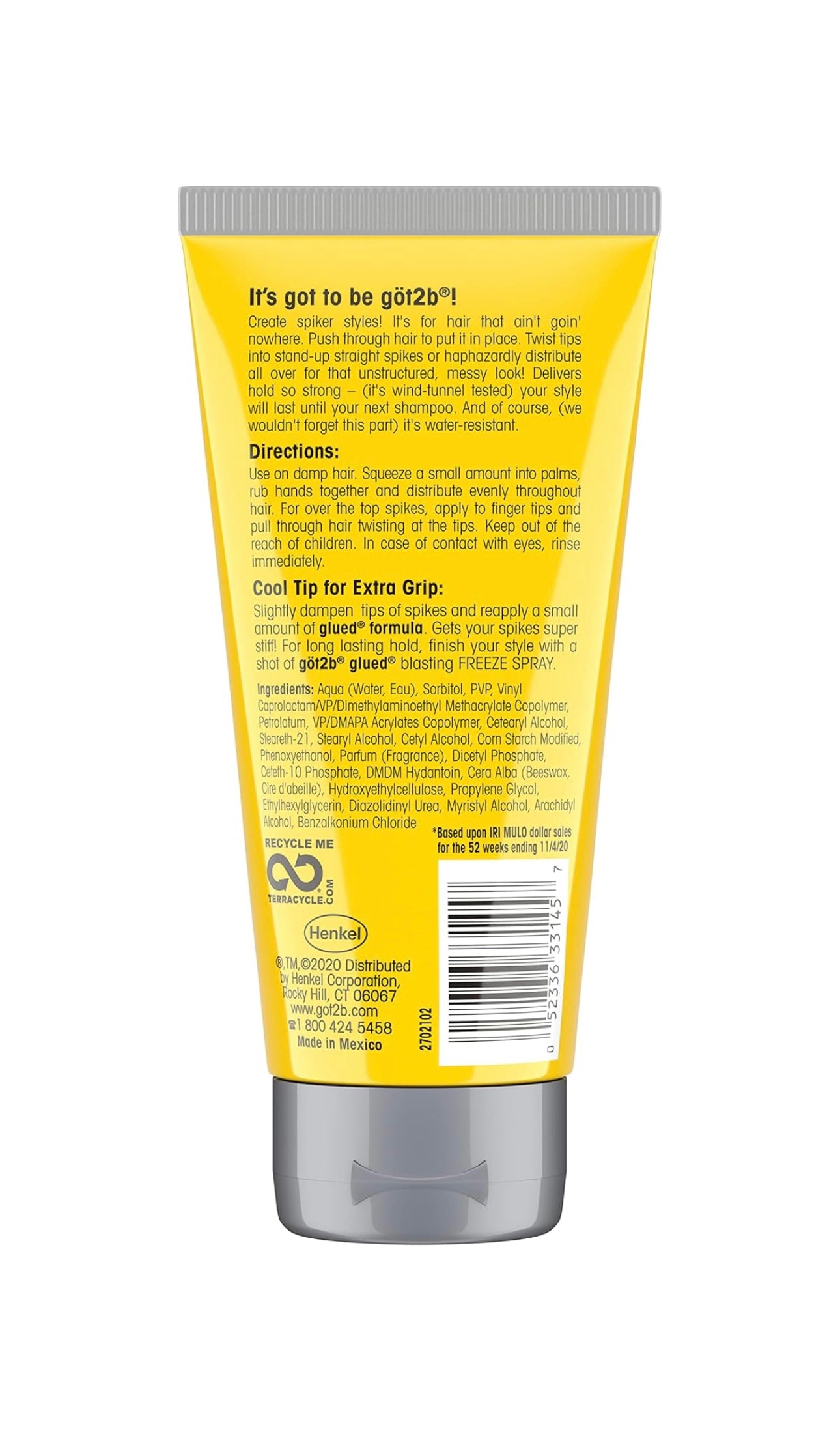 Gob2B Glued  Styling Spiking hair Gel2-6oz tubes