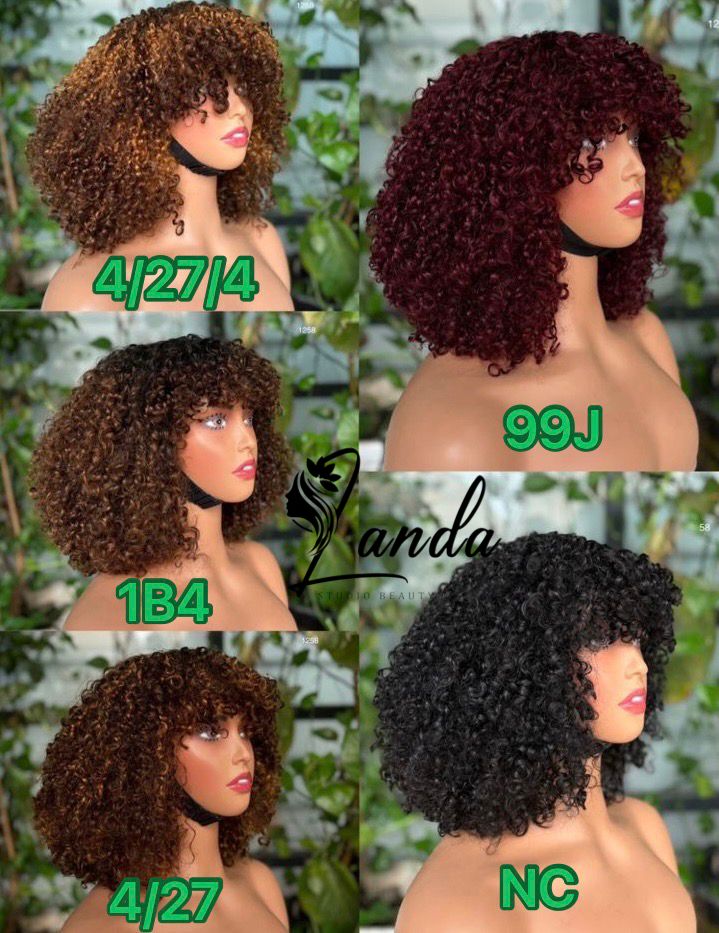 12A bang wigs curly