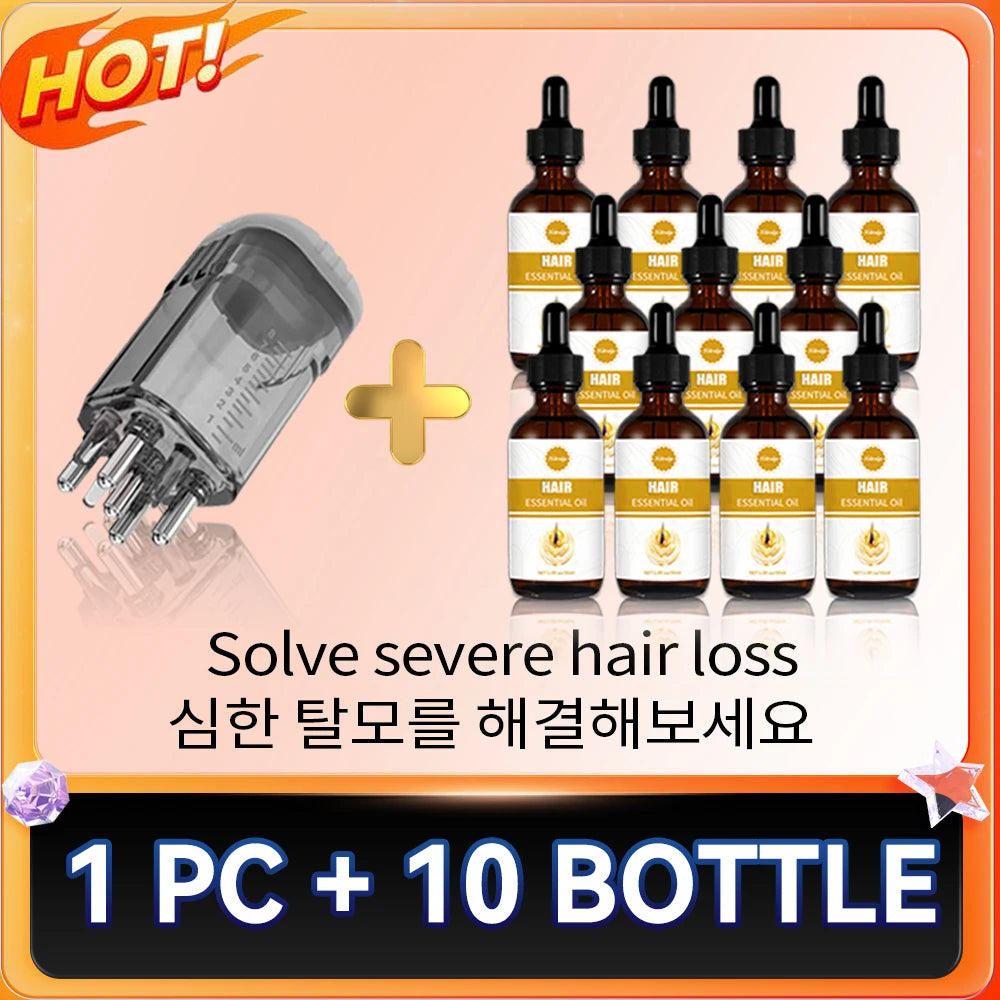 Scalp Applicator Hair Regrowth & Styling Solution Guide Comb Hexagon Head Oil Roller Ball Massage Comb Massage Relaxation Tools