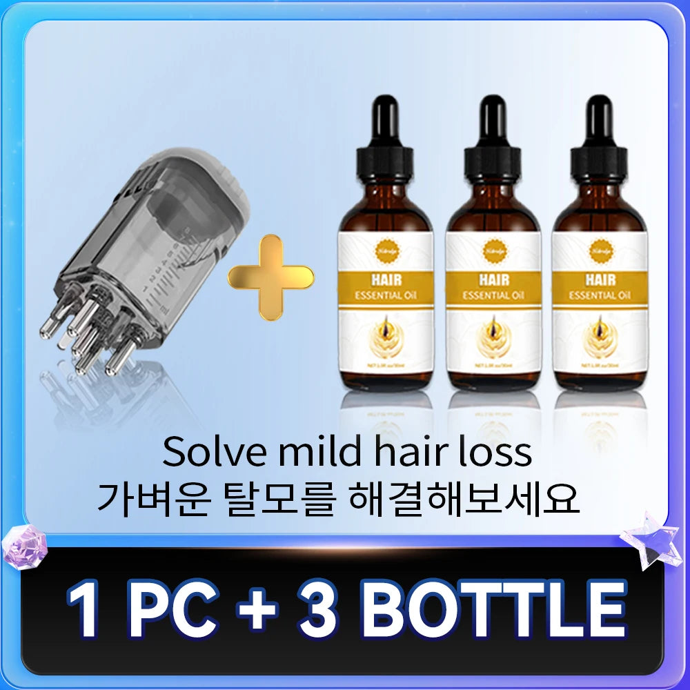 Scalp Applicator Hair Regrowth & Styling Solution Guide Comb Hexagon Head Oil Roller Ball Massage Comb Massage Relaxation Tools