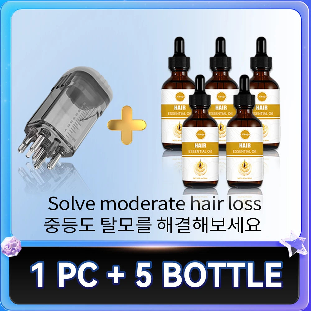 Scalp Applicator Hair Regrowth & Styling Solution Guide Comb Hexagon Head Oil Roller Ball Massage Comb Massage Relaxation Tools