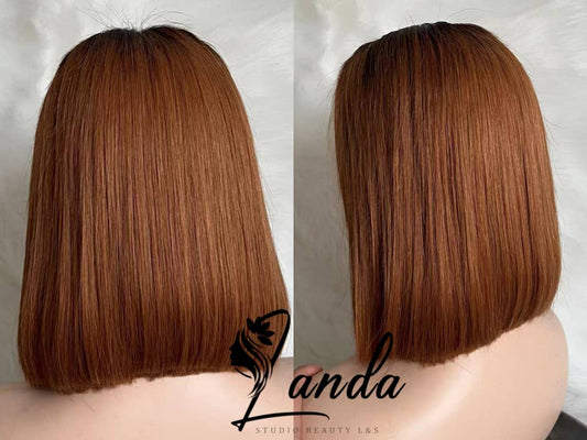 13x4 brown bob #4 lace human hair  wigs