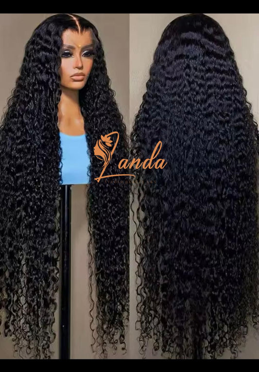 13x4 water wave human hair full frontal 40"