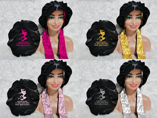 Satin bonnet  for sleeping  double
