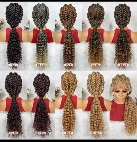 lace frontal synthetic  braided wigs