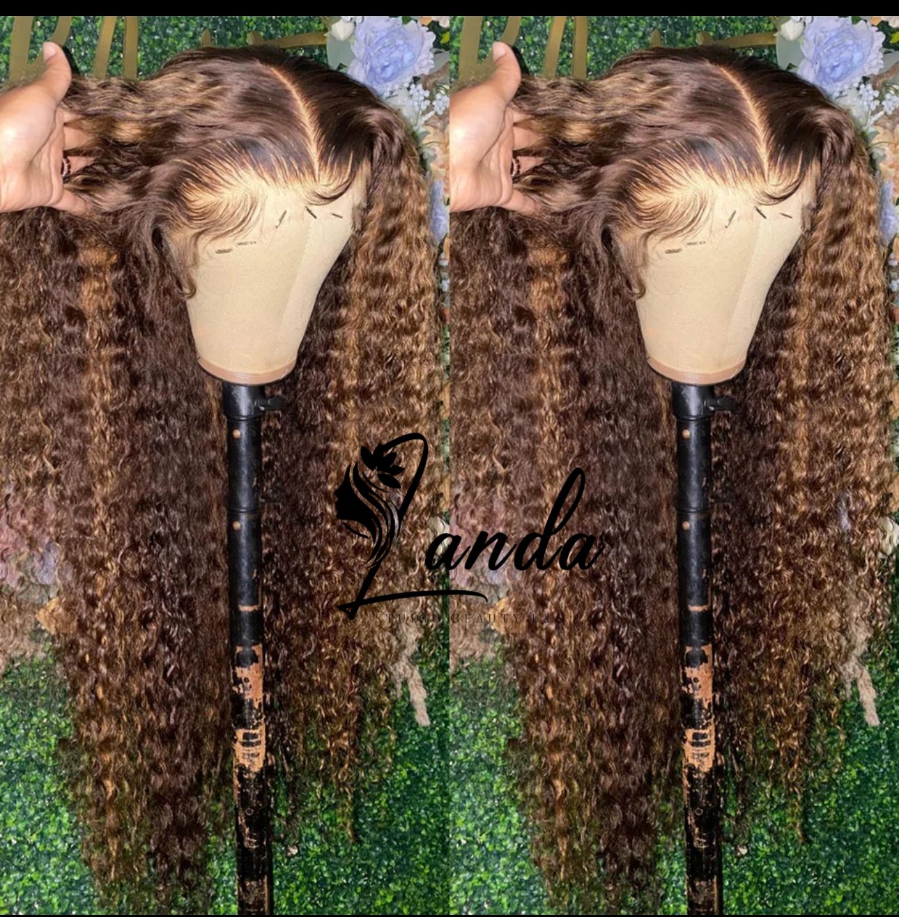 13x4 highlight ombre kinky curly lace frontal 22"