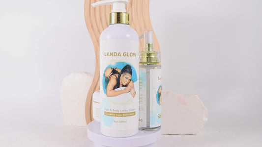 Landa glow lightening cream body lotion  500ml set of 4